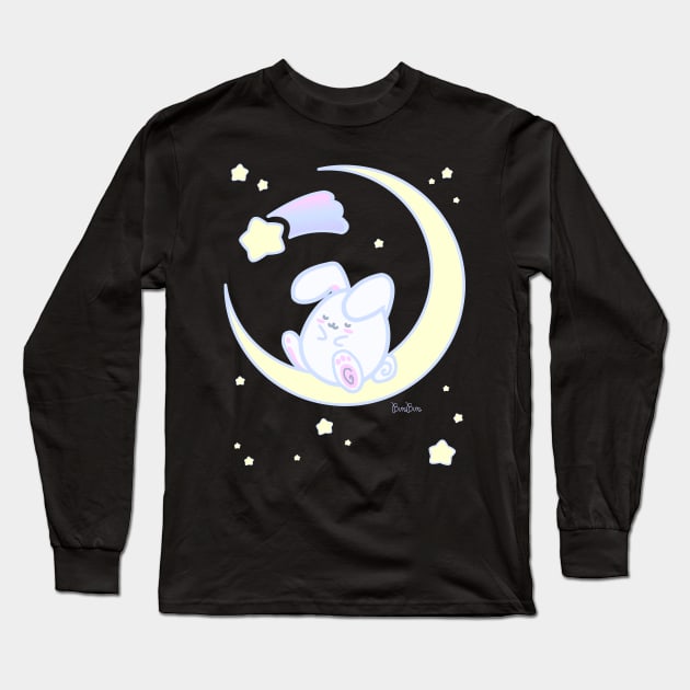 Bun Bun Sleeping on the Moon Long Sleeve T-Shirt by VoodooDolly